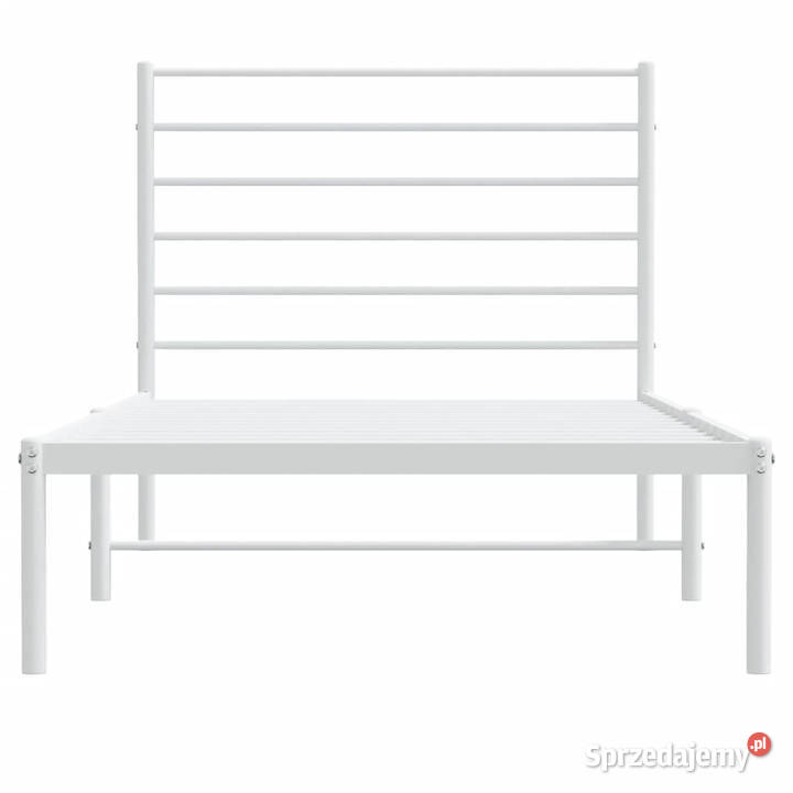 Łóżko Metalowe Białe Rama Łóżka Ze Stelażem 90cm
