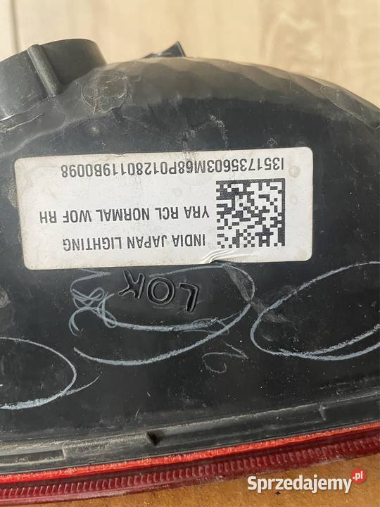 Suzuki Baleno lampa prawa tył Led Kozubszczyzna