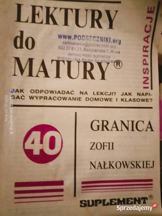 Lektury szkolne unikat Granica Nałkowskiej Rok wydania 1995 Warszawa