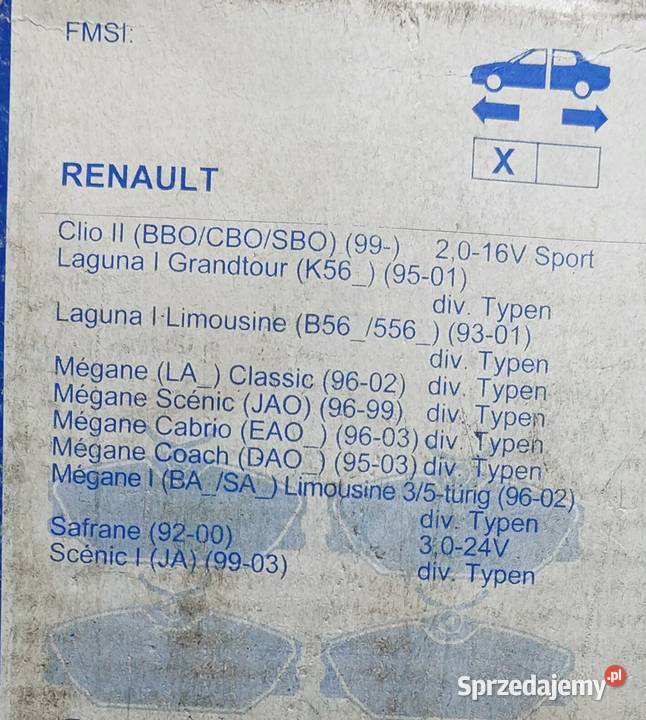 ATE KLOCKI HAMULCOWE PRZÓD RENAULT LAGUNA MEGANE osobowe Mielęcin