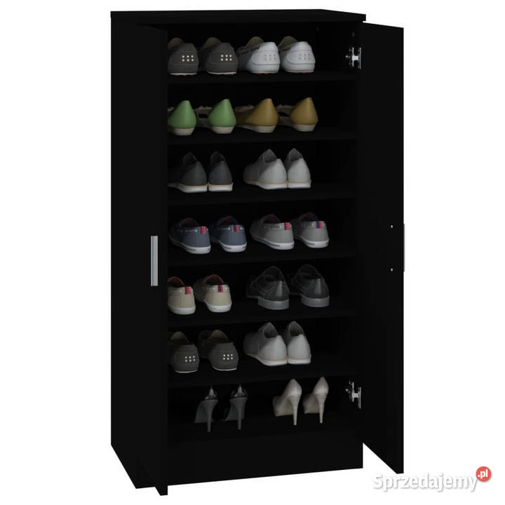 Szafka na buty czarna 55x35x108 materiał