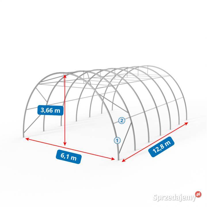 Hala namiotowa łukowa 61x128m PVC 750gm w wersji Wrocław