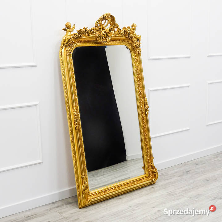 REPLIKA Lustro w ZŁOTEJ RAMIE zdobionej DEKOR wielkopolskie Kalisz