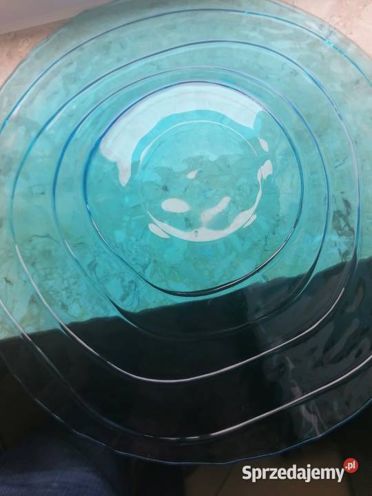 Misa patera z lazurowego szkła podkarpackie Mielec