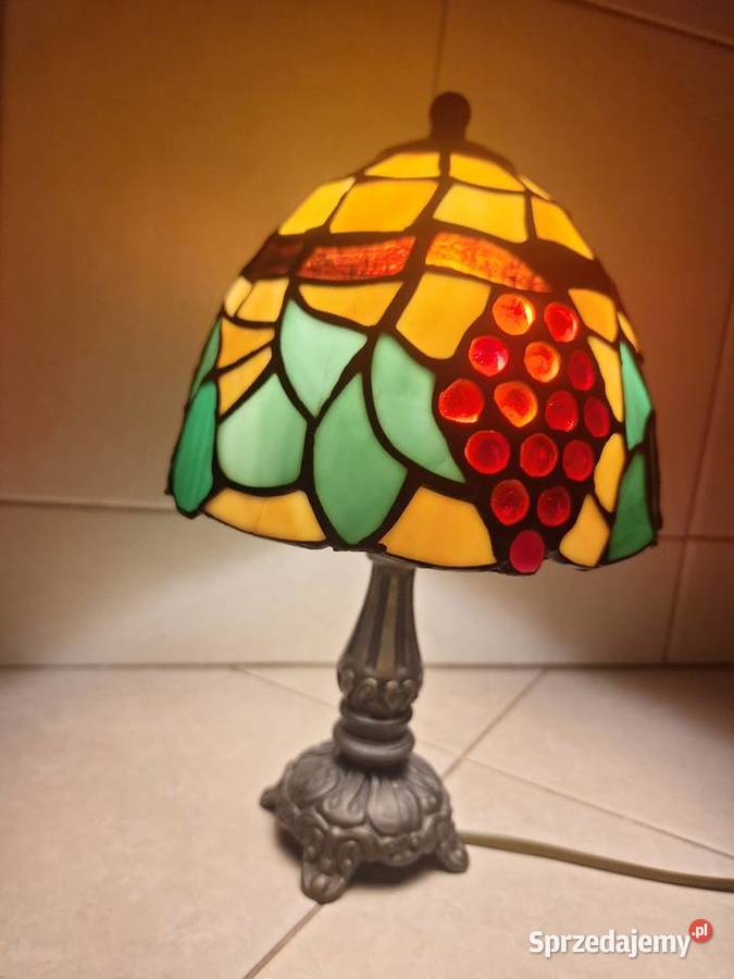 Lampa witrażowa stojąca nocna biurkowa styl Gdańsk