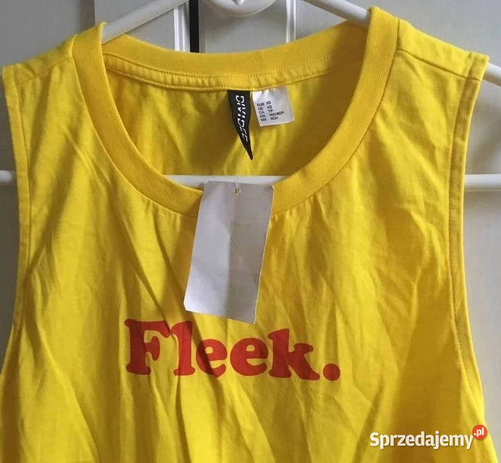 żółty top HM xs 34 koszulka bluzka żółty/złoty Toruń