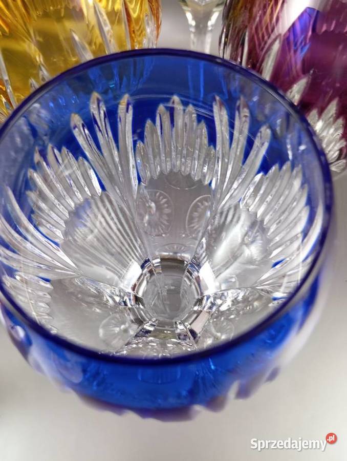Kieliszki do wina kolorowy krysztal 6 sztuk Porcelana i szkło