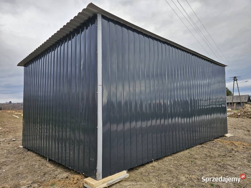 Garaż blaszany 3x5 czarny jednospadowy brama Sprzedaż Kraków