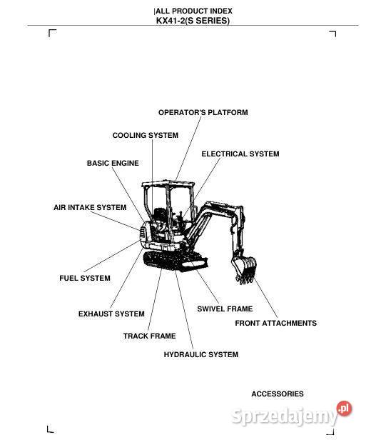 Kubota KX612 KX412 KX412s katalog części Kielce