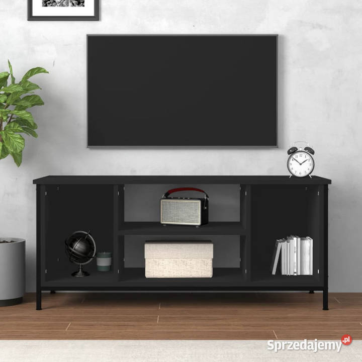 Szafka pod TV czarna 102x35x45 materiał RTV Warszawa