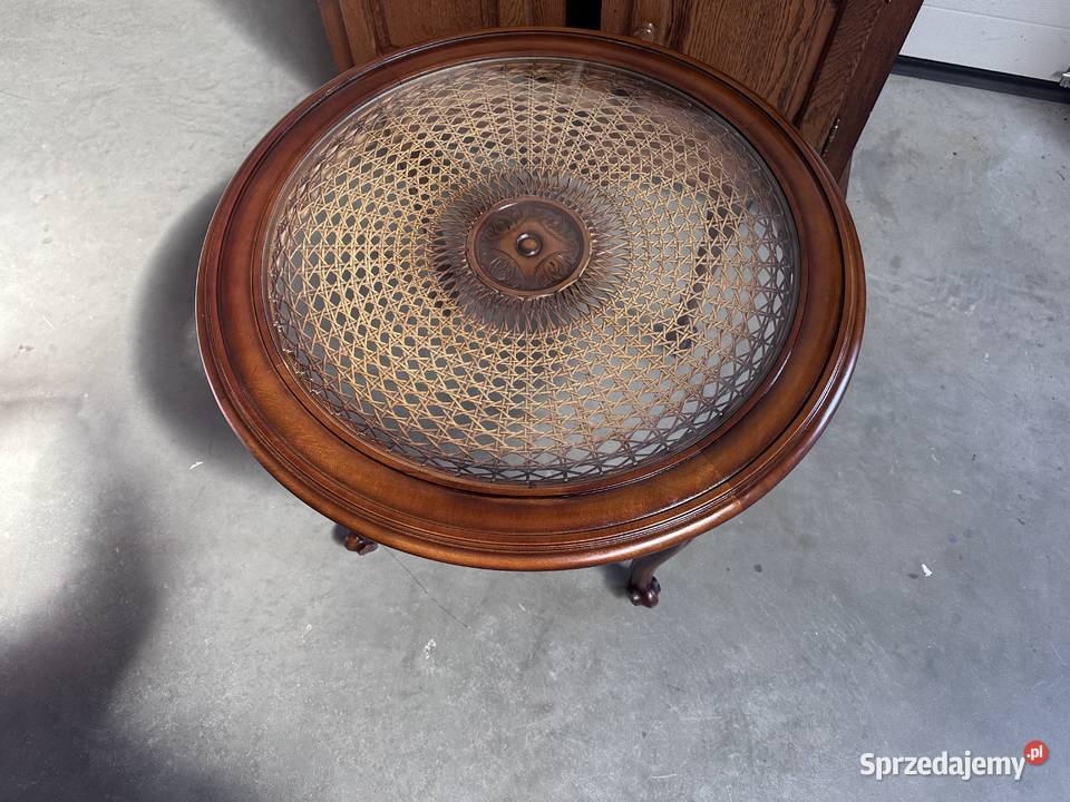 Drewniany stolik ława w stylu ludwikowskim wielkopolskie Sławoszewek