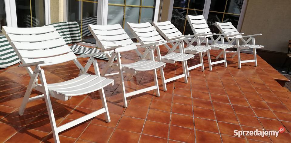 Leżak drewniany regulowane oparcie leżaki Garwolin