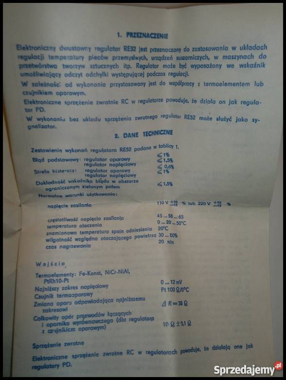 Elektroniczny dwuustawny regulator RE52 Dąbrowa Górnicza