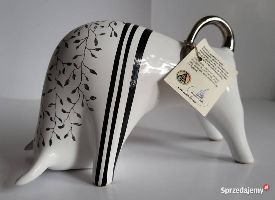 Byk Figurka Byczek ceramiczny ręcznie malowany Sierakowice sprzedam