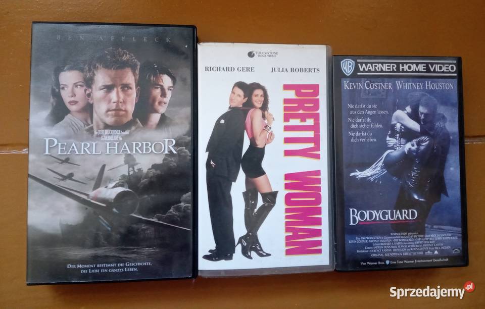 Kasety Vhs Pretty woman Bodyguard Pearl Harbour Augustów