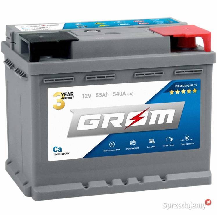 Akumulator 55Ah 540A EN Grom Premium Kościerzyna