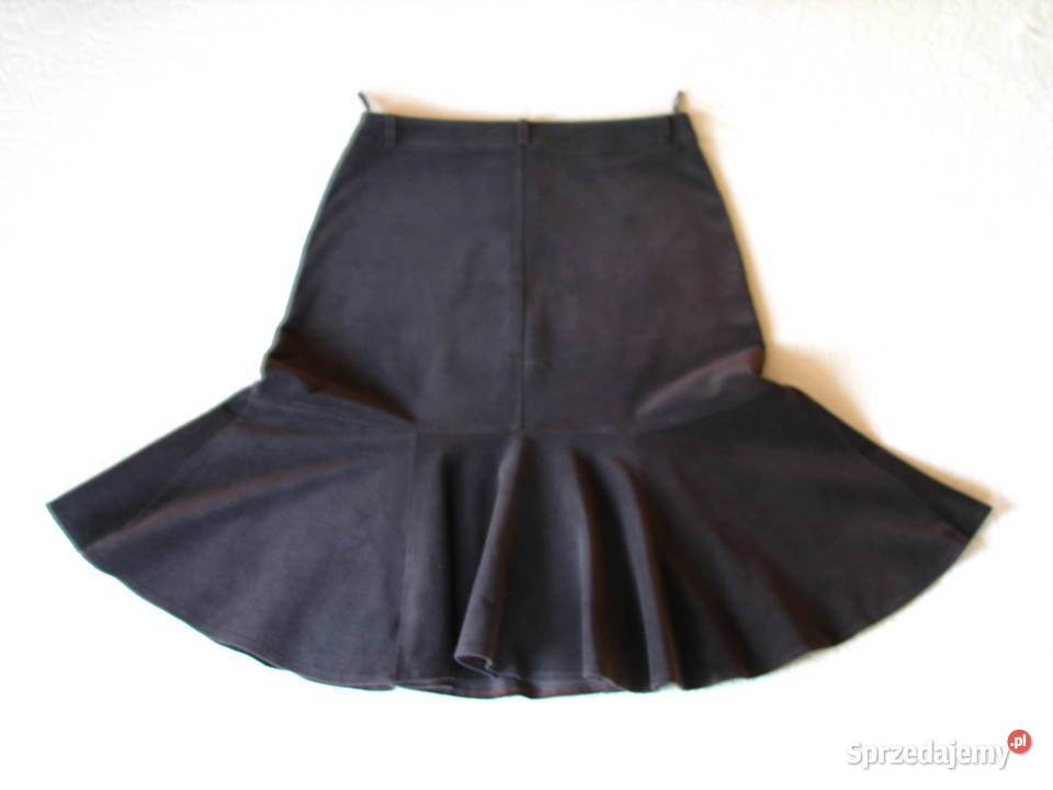 Sztruksowa spódnica z kloszem kloszowana brąz 44 brązowy/beżowy Brzegi sprzedam