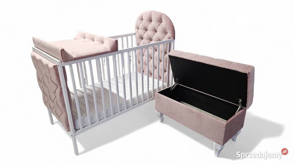Łóżko niemowlęce 120x60 tapicerowane różowe wielkopolskie Poznań