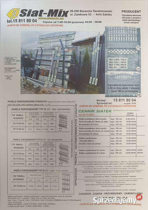 Słupek ocynk owalny 80x40 ścianka 15mm Baranów Sandomierski