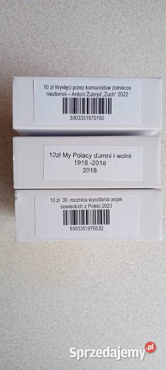 Sprzedam komplet 7 sztuk srebrnych monet z Numizmatyka Sosnowiec