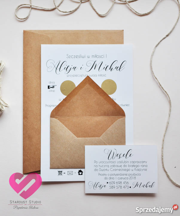 Wyjątkowe zaproszenia ślubne ze zdrapką Stardust Białystok