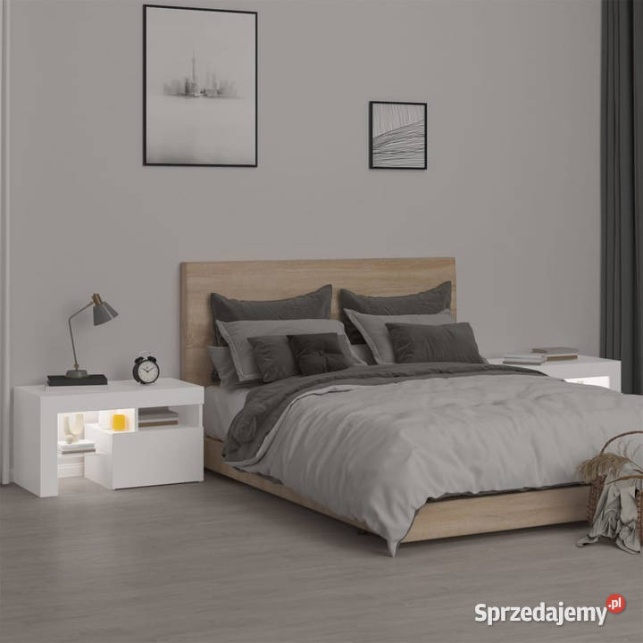 Szafki z oświetleniem LED 2 białe 70x365x40 Warszawa