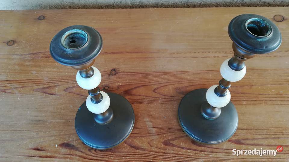 Świeczniki świecznik stylowy stary alabaster Garwolin sprzedam