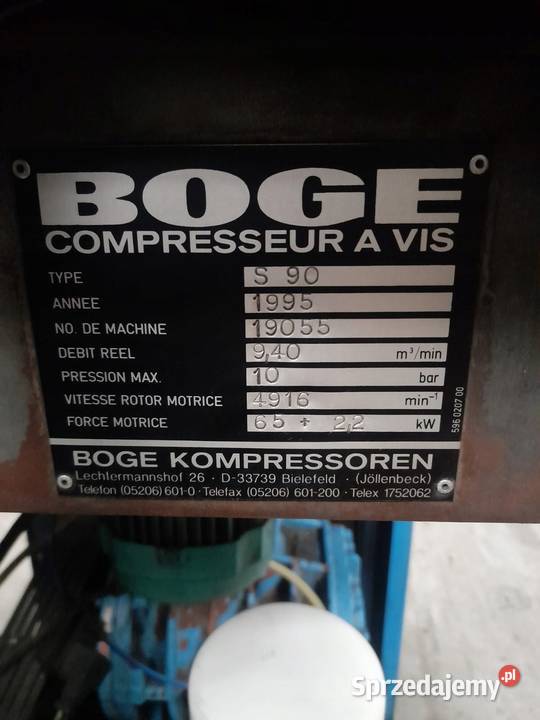 Kompresor Śrubowy BOGE S90 Wieliczka