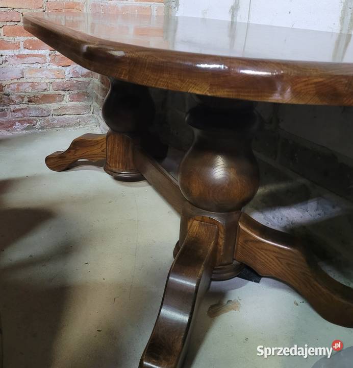 Stół dębowy z grubym blatem Zamość