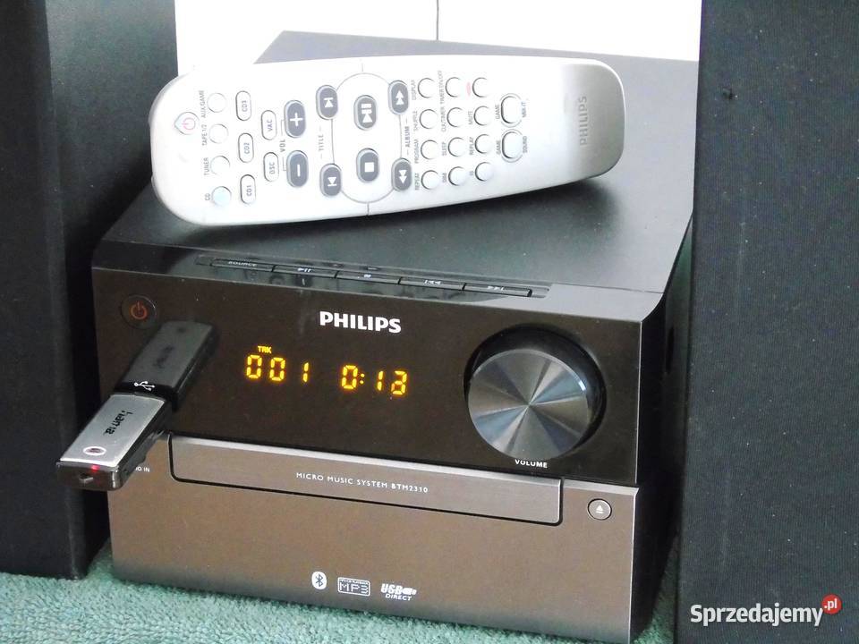 Wieża Philips pilot USB mp3 BT CD AUX kol Jasło