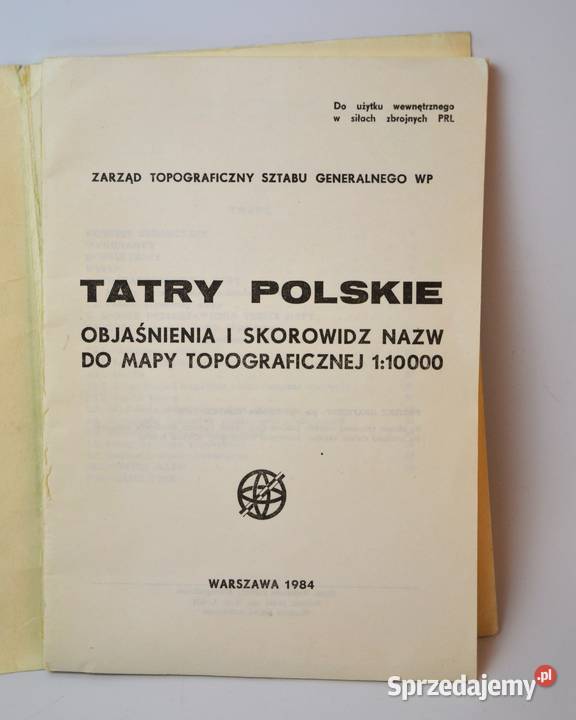 Tatry Polskie wojskowe mapy topograficzne 1984r Pomiechówek