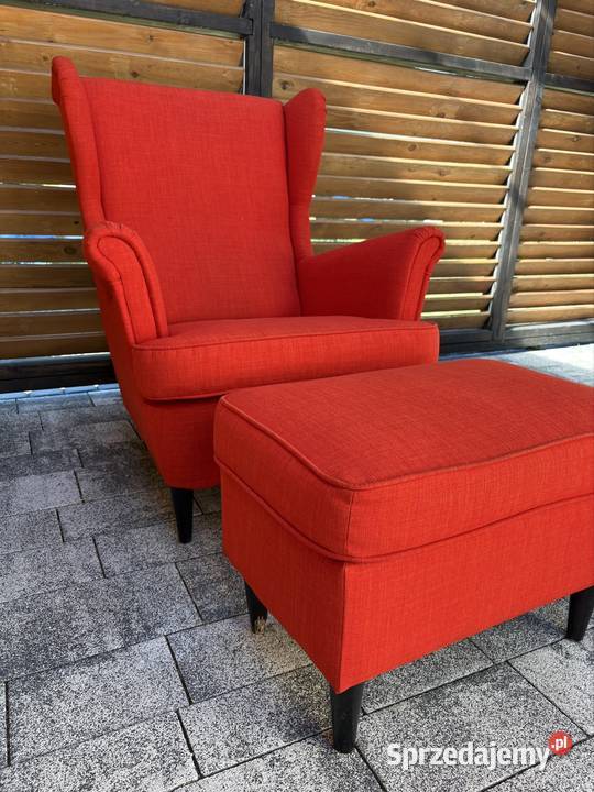 Fotel Uszak Ikea z podnóżkiem Fotele Poddębice