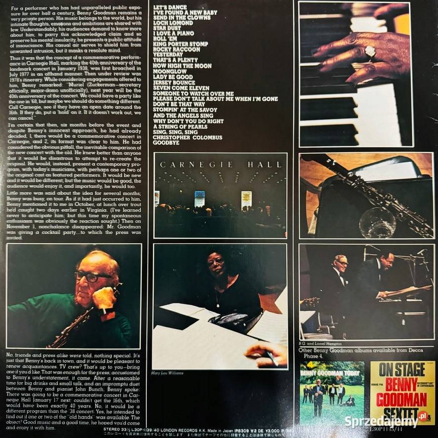 Benny Goodman Live At Carnegie Hall EXEX Japan Gdynia sprzedam