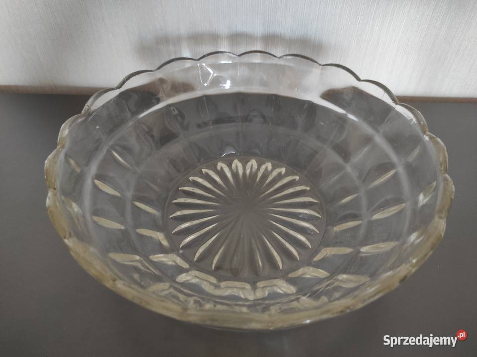 Salaterka duża 22 stare szkło PRL przezroczysty