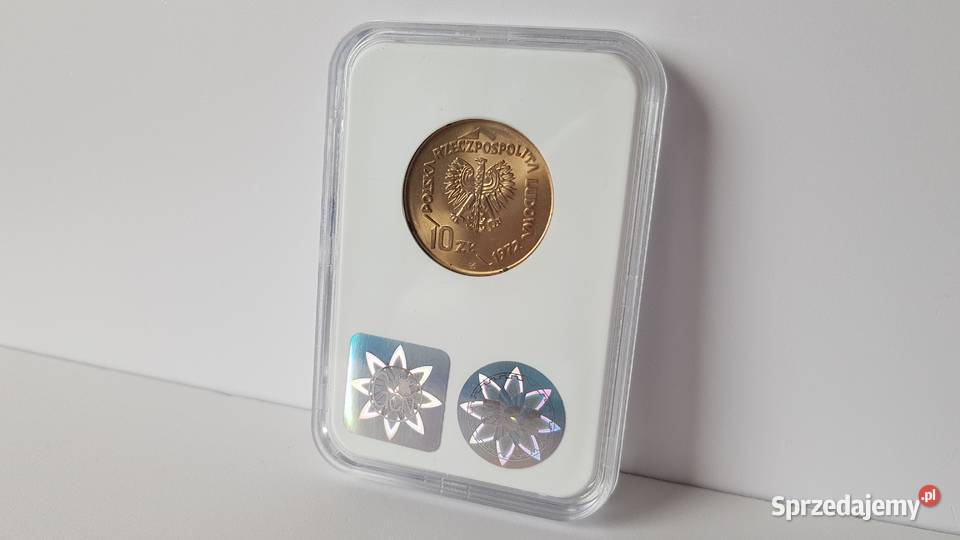 10 złotych 1972 50 lat portu w Gdyni MS68 holder Dąbrowa Górnicza