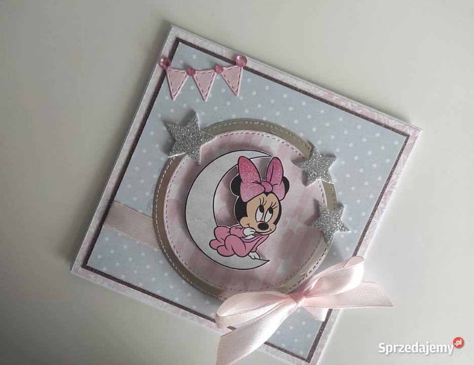 Kartka ręcznie robiona na urodziny Roczek Myszka łódzkie Łódź