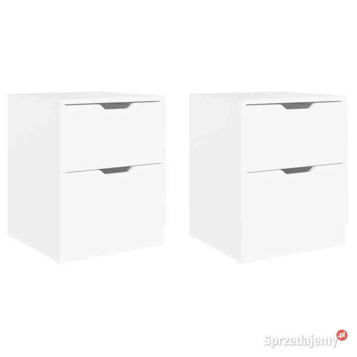 Szafki nocne 2 białe 40x40x50 materiał