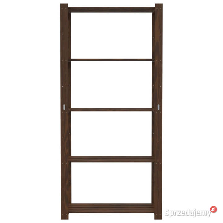 Regał z 5 półkami brązowy 80x38x170 lite drewno Warszawa