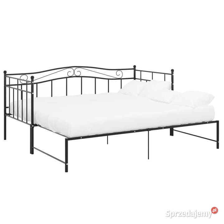 vidaXL Sofa z wysuwaną ramą łóżka czarna Warszawa