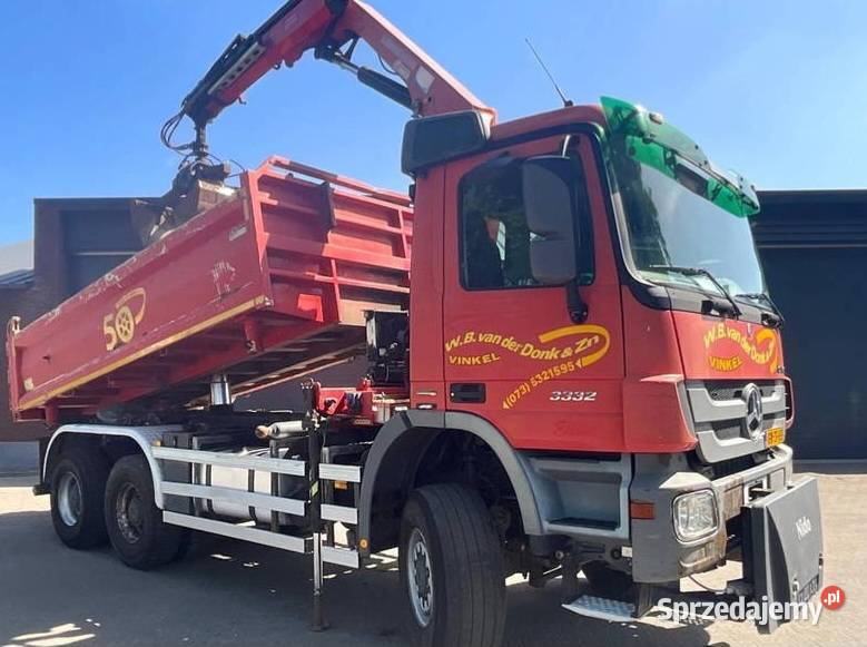 Mercedes 3 osiowa wywrotka 6x6 z dzwigiem Warszawa