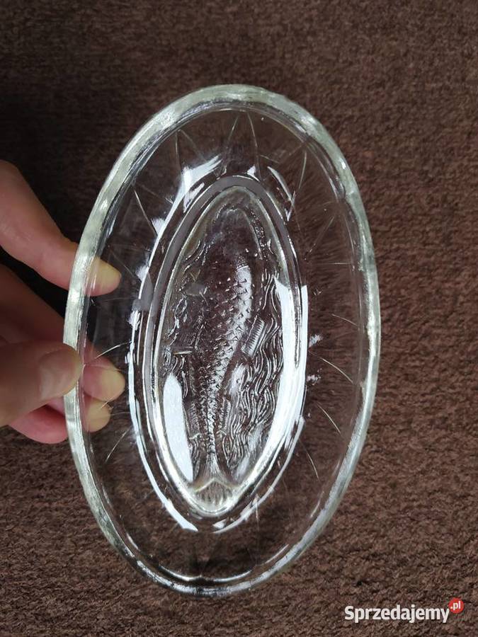 Półmisek szklany rybka PRL Vintage Warszawa sprzedam