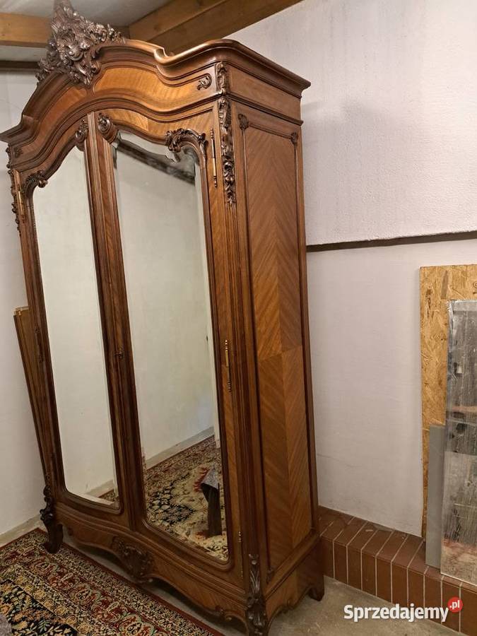 Piękna 2drzwiowa szafa Ludwik Filip z lustrami