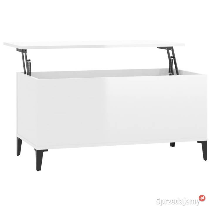 Stolik kawowy biały z połyskiem 90x445x45 Stoły Warszawa