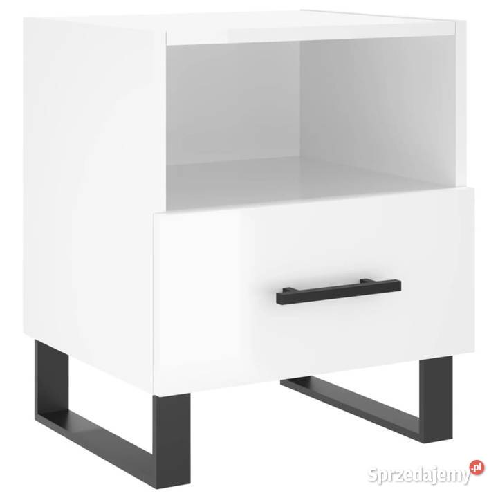 Szafki nocne 2 białe wysoki połysk 40x35x475 mazowieckie Warszawa
