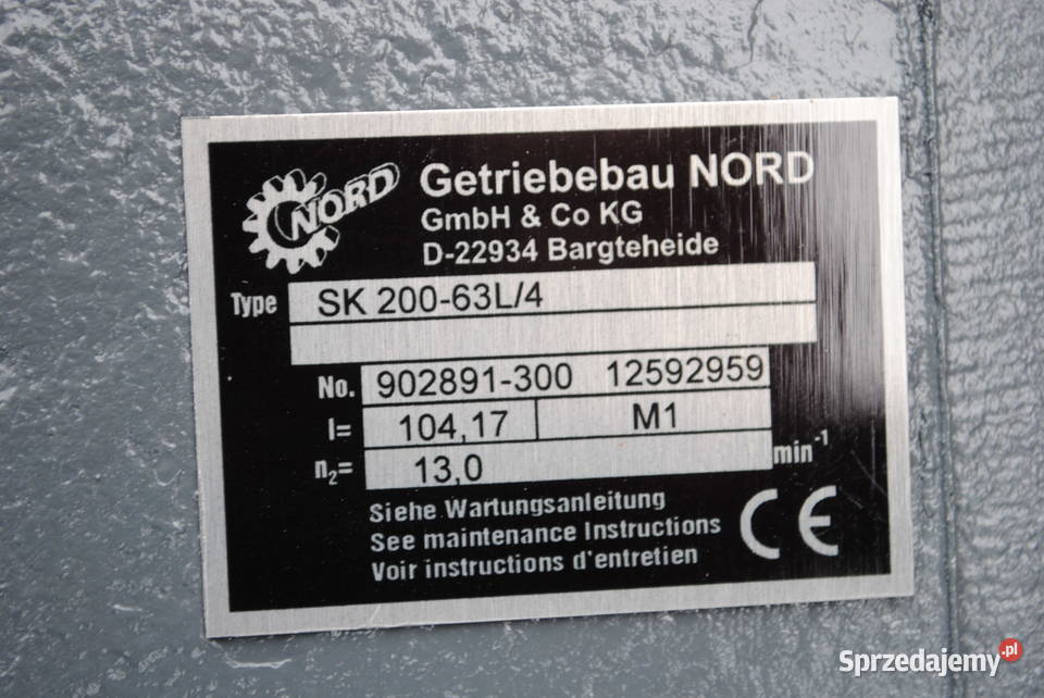 Motoreduktor 018kw 13obrmin Firmy NORD lubuskie