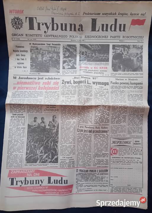 Trybuna Ludu 139 16 czerwca 1987 r wielkopolskie Koźminek