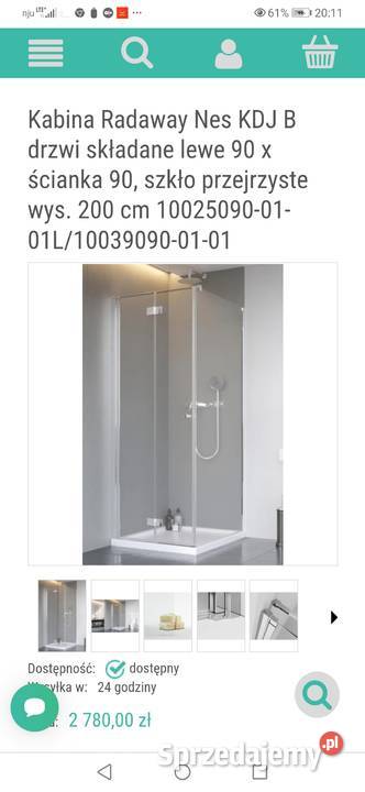 Kabina prysznicowa Radaway zachodniopomorskie Koszalin sprzedam