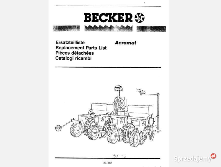 Becker Aeromat 90 93 siewnik katalog części Kielce