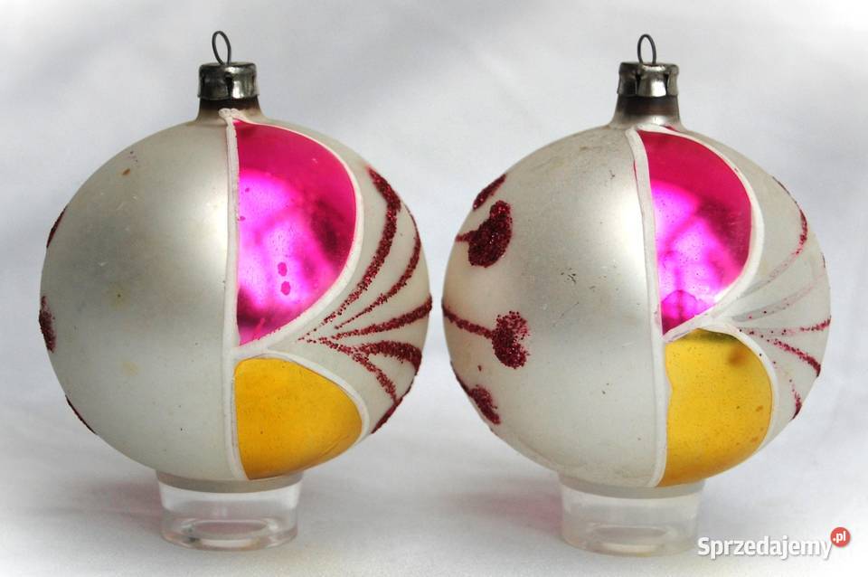 Stare bombki szklane 2 ręcznie malowane Dom i Ogród Lublin