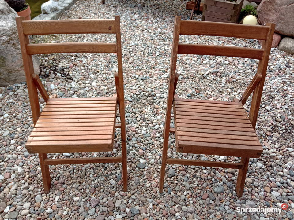 2 krzesła ogrodowe składane jedno uszkodzone